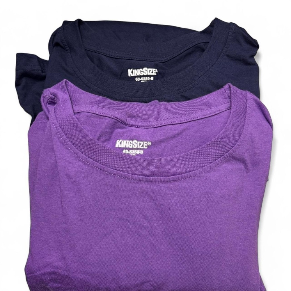 KingSize Men's 2-Pack Pocket T-Shirts 5XL Tall Purple Navy Big Tall Casual Norm